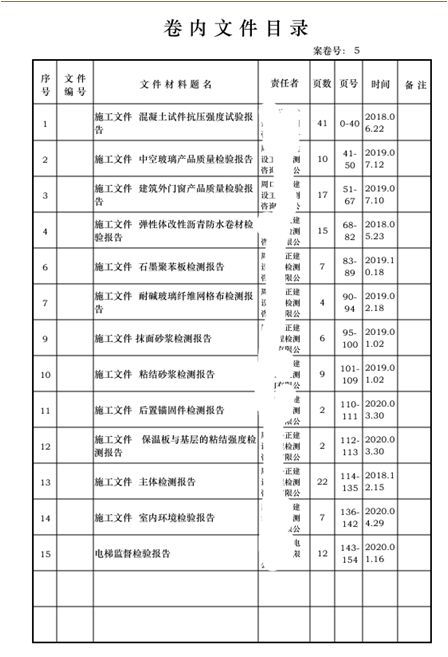 勤哲Excel服務(wù)器實(shí)現(xiàn)工程類檔案管理系統(tǒng) - 打印效果卷內(nèi)文件目錄