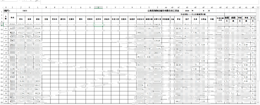 勤哲Excel服務器實現勞務派遣薪資核算 - 工資表